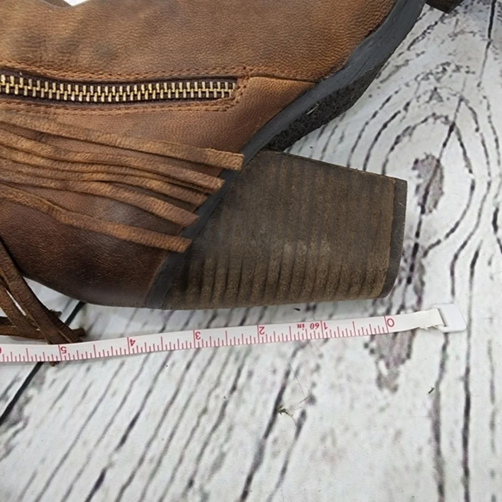 Steve Madden Woodmeer Cognac‎ Fringed Booties